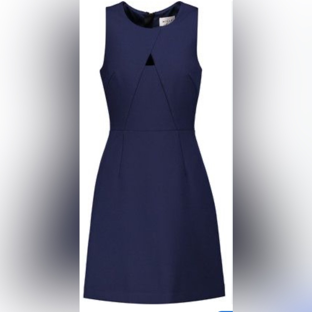 Milly A-Line Peekaboo Mini Sheath Dress Navy Blue Back Zipper Size 6 NWT